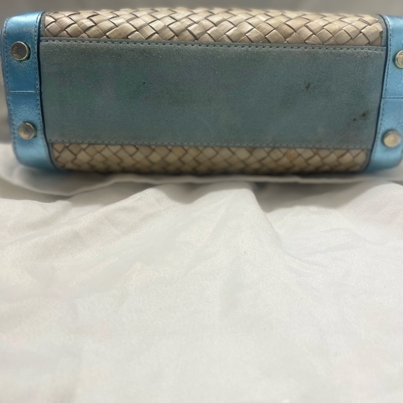 Coach Vintage Lt. Ed. Sea Foam Woven Boxy Tote Bag EUC - Picture 8 of 16